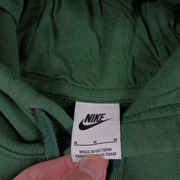 Nike Sweater Mens Medium Green Hoodie Pullover Casual Streetwear Fleece - Picture 4 of 9